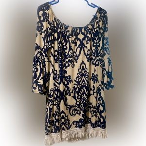 No name Boho Hippie Dress with fringe